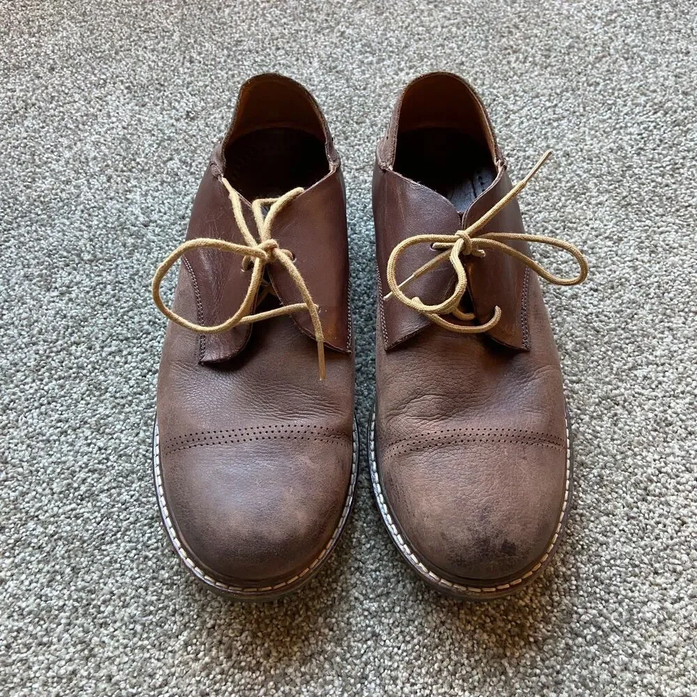 OLUKAI MEN'S LEATHER ANKLE BOOTS CHUKKAS SHOES BROWN SIZE 9